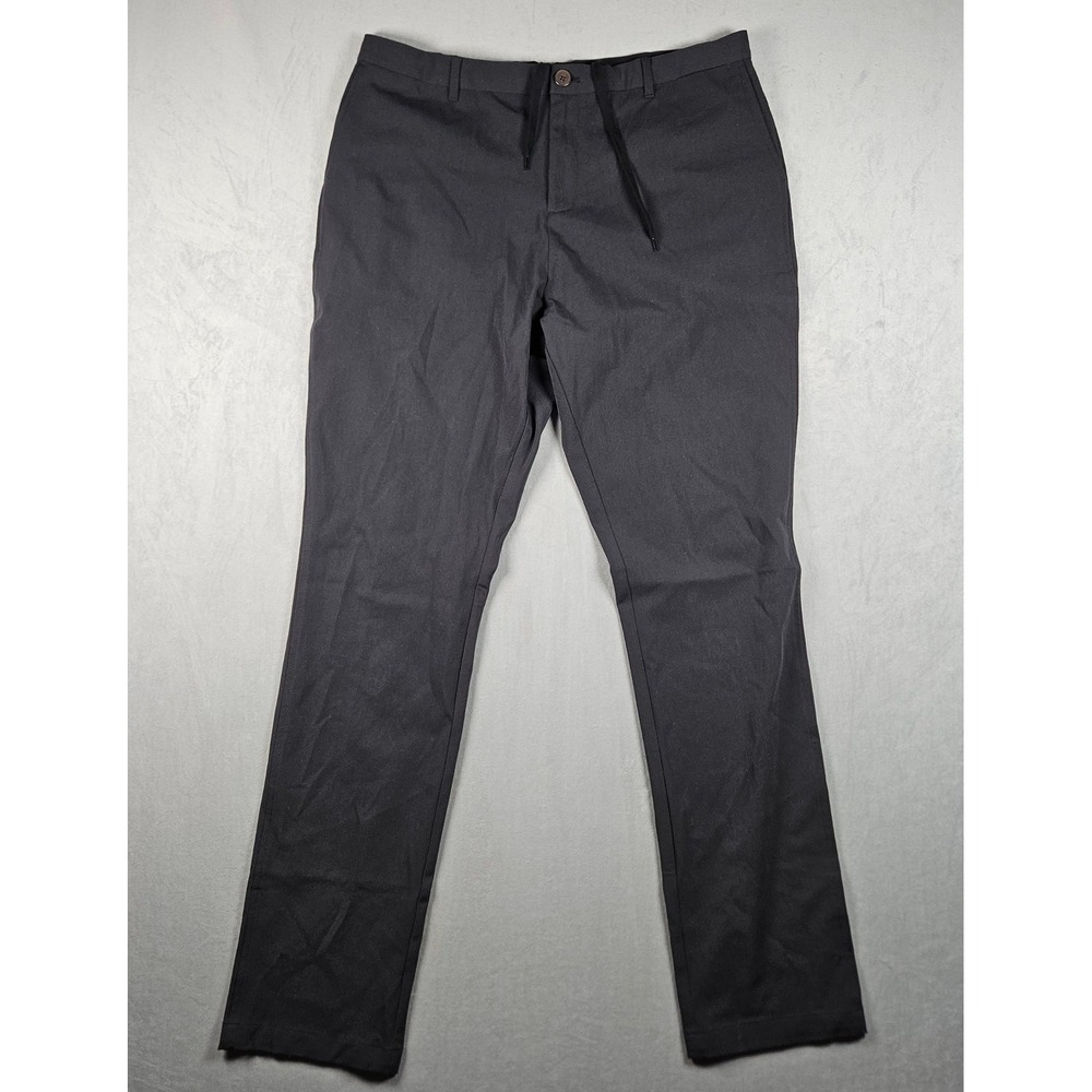 Ministry of Supply Kinetic Pants Mens 38 Tall Charcoal Black Drawstring‎ Chinos - Picture 2 of 9